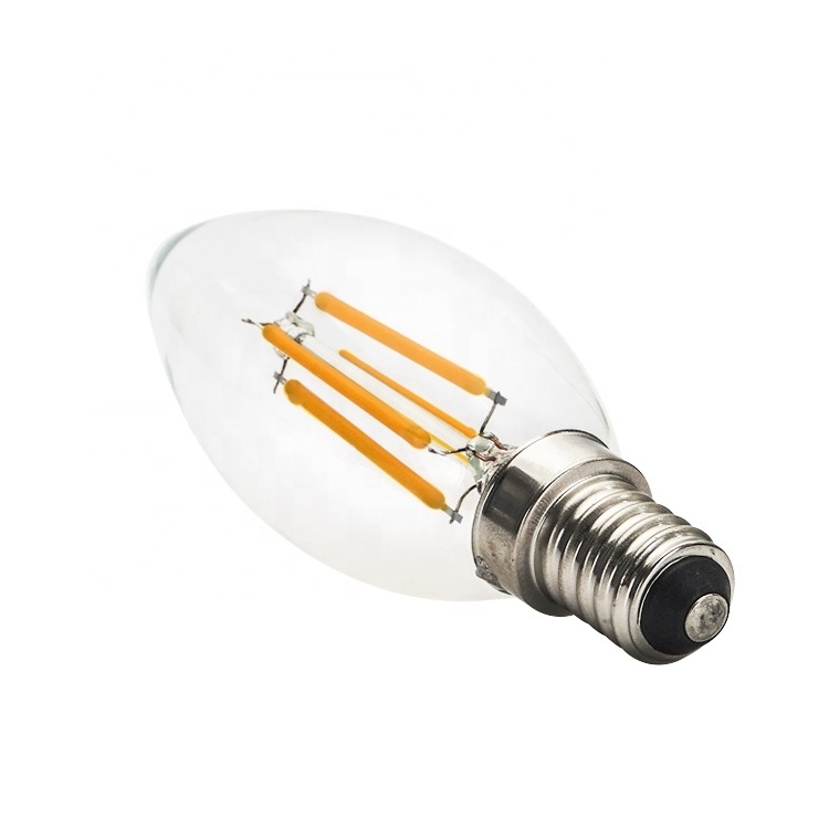 Dimmable/Non-dimmable C35 LED 4W filament bulb Led long filament bulbs 4W e14 socket led light bulb