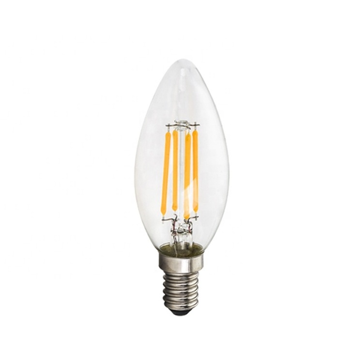 Dimmable/Non-dimmable C35 LED 4W filament bulb Led long filament bulbs 4W e14 socket led light bulb