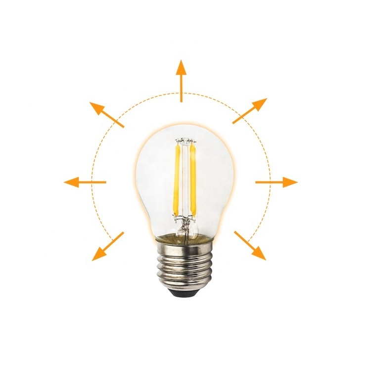 New Led filament bulb 4W Base E27 IP44 G45 LED Bulb