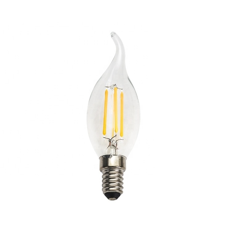 c35 4w ce chandelier dimmable filament led lamp, cul 4w 120v led filament bulb, e14 4w vintage C35 filament led