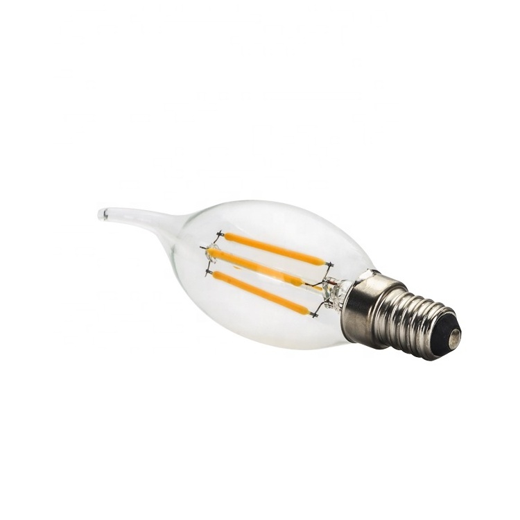 c35 4w ce chandelier dimmable filament led lamp, cul 4w 120v led filament bulb, e14 4w vintage C35 filament led