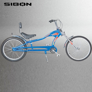 SIBON B0300105 26" fat tire aluminium alloy rim front disc brake blue bike chopper for adult