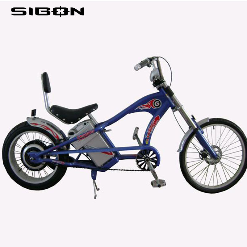 SIBON 250W lead acid battery brushless motor blue color adult CE chopper electric bicycle