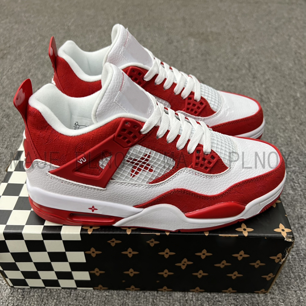 Top quality luxury brand collaboration Retro 4 basketball shoes men's casual shoes Retro sneakers