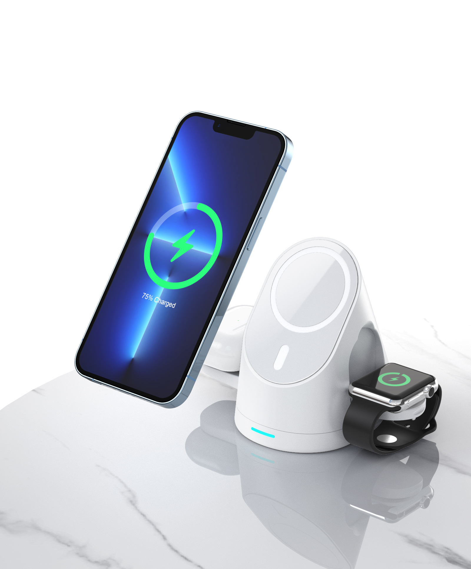 3 in 1 Magnetic Foldable Wireless Charger 15W Qi Stand For iPhone 15 Pro Watch Airpods Mobile phones Fast Charger Holder