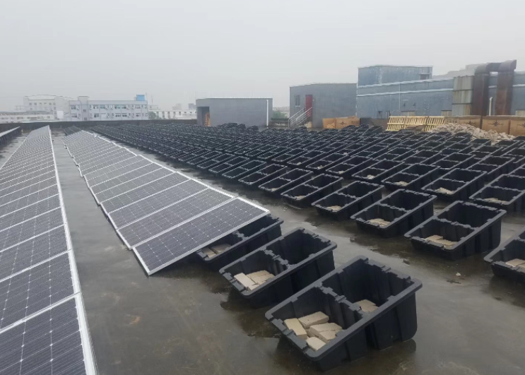 HDPE Ballast Solar Panel Flat Roof Mounting Bracket HDPE Plastic Solar Ballast Roof Mount