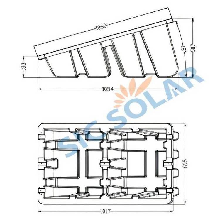 10KW 25KW 50KW Pv Flat Roof Plastic Ballast Mount HDPE Solar Panel Support Structure