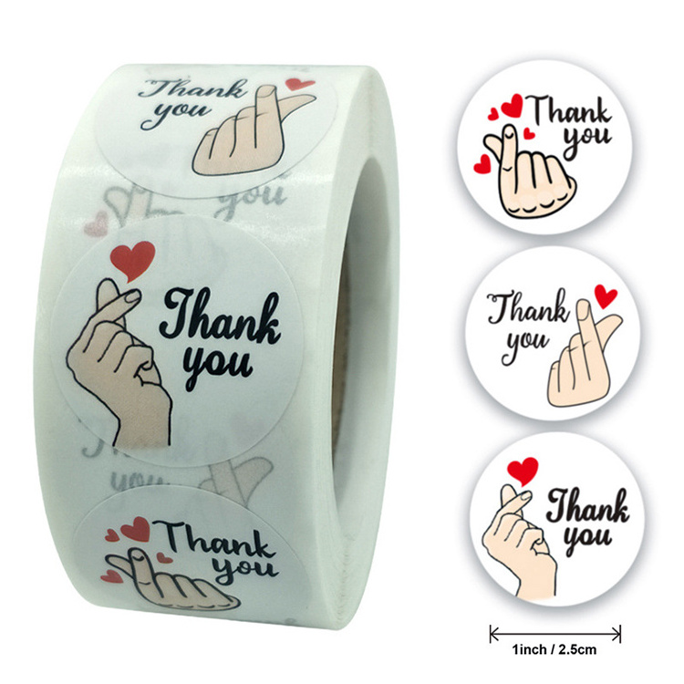 Custom Personalized Best Selling Printed Sticker Labels Adhesive Thank You Floral Stickers For Small Business