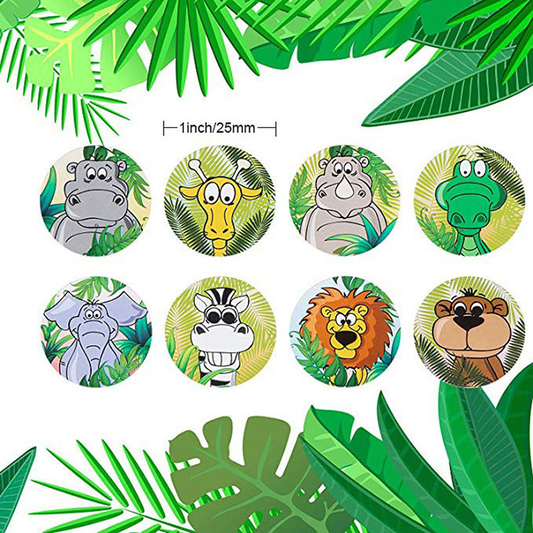 student boy girl cartoon reward sticker cute art design animal educational decorative great good label 1.5inch 500pcs