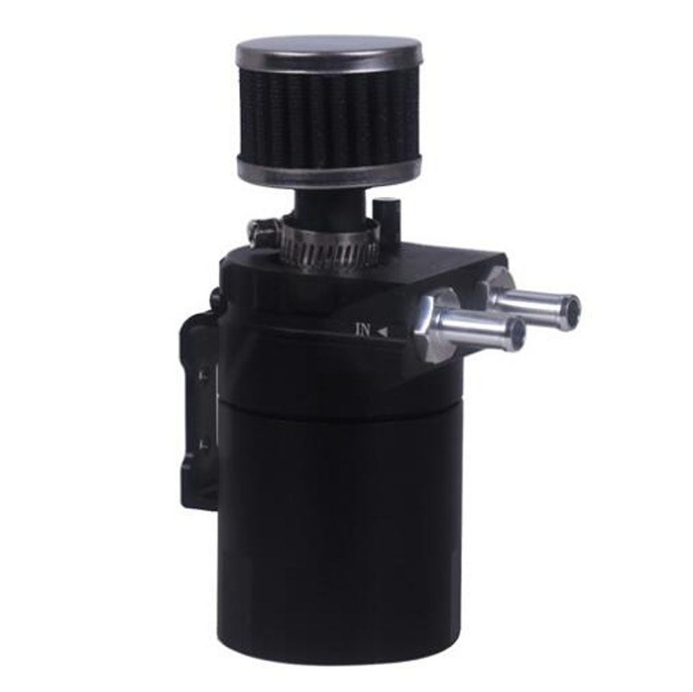 Car Refit  Universal Cylinder Aluminum Engine Oil Catch Reservoir Breather Tank Can 300ML oil can with air filter