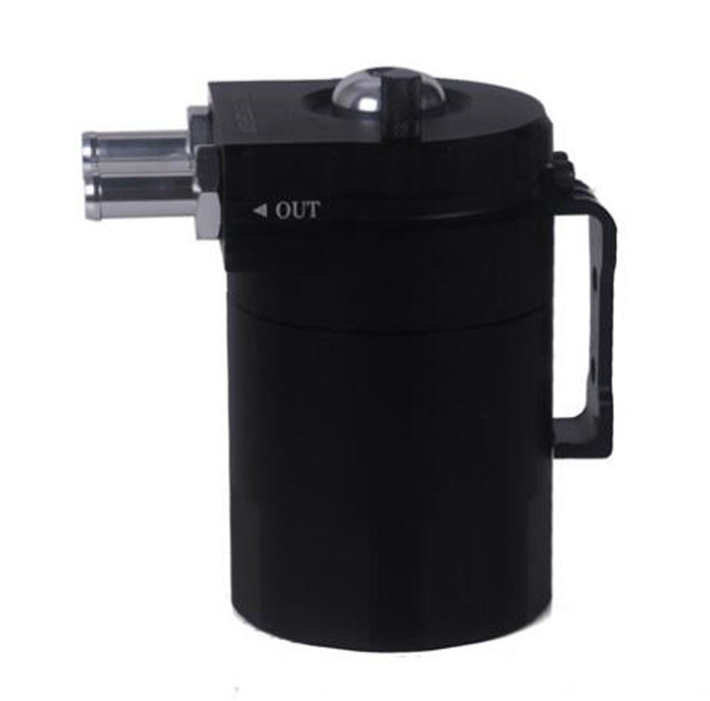 Car Refit  Universal Cylinder Aluminum Engine Oil Catch Reservoir Breather Tank Can 300ML oil can with air filter