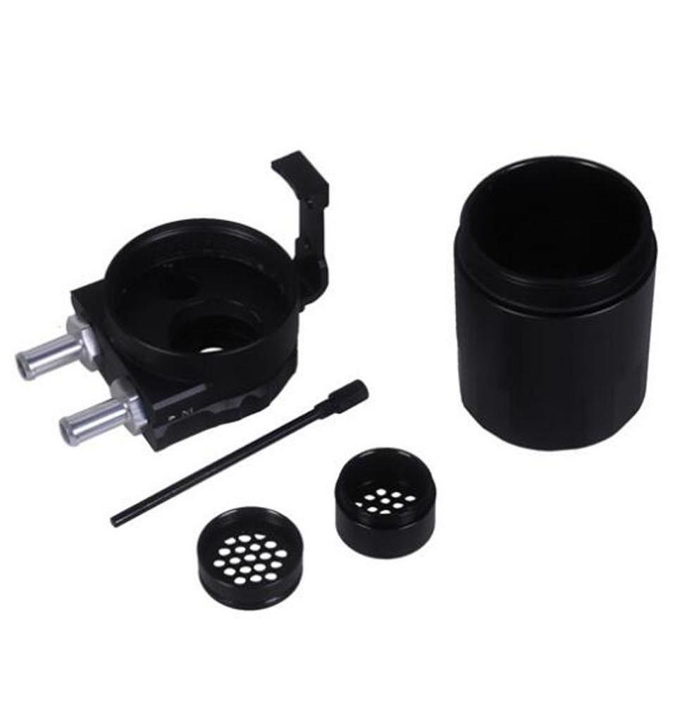 Car Refit  Universal Cylinder Aluminum Engine Oil Catch Reservoir Breather Tank Can 300ML oil can with air filter