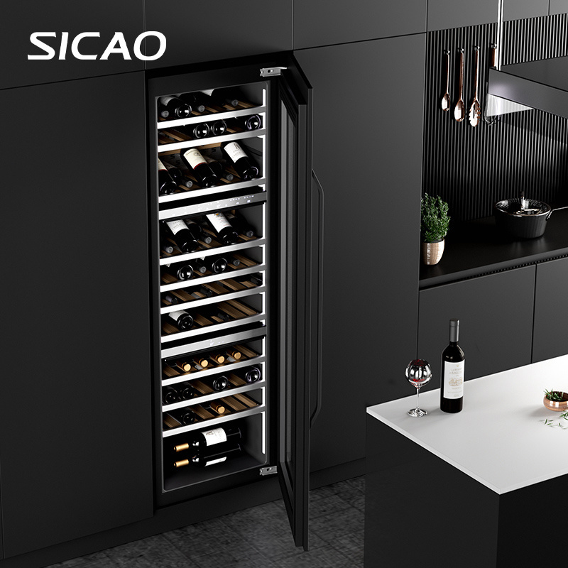 3 zones wine cabinet 304 stainless steel wine cellar red wine vintage Champagne display cooler with fan cooling system