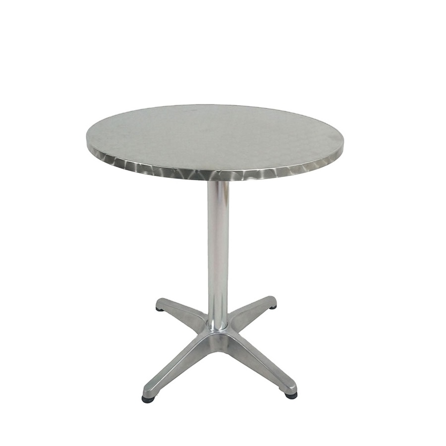 DIA70CM Round Stainless Steel Top Bistro Table with Aluminum Base