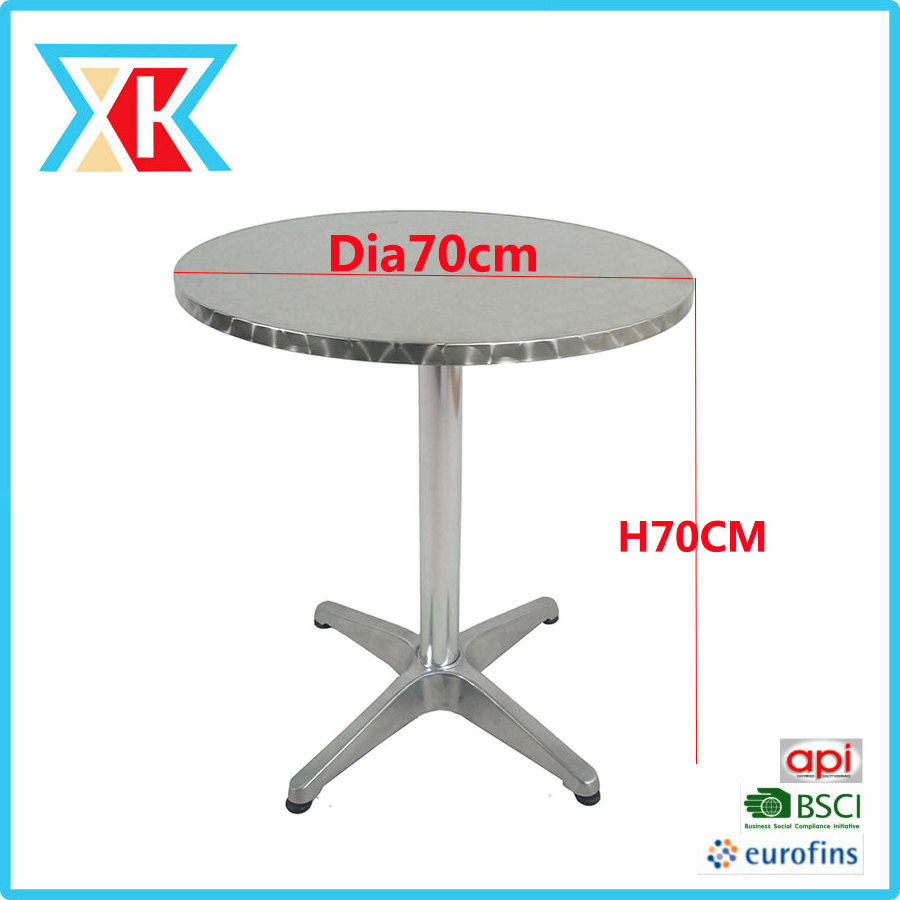 DIA70CM Round Stainless Steel Top Bistro Table with Aluminum Base