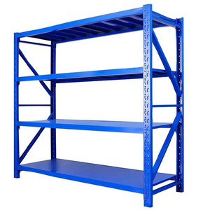 4 Layer-shelf Steel Industrial Storage Shelf Stacking Boltless Rack Adjustable Shelving For Workshop Garage Warehouse