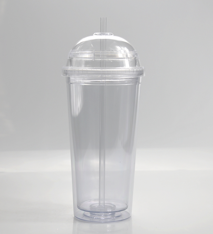 20oz Acrylic Plastic Tumbler with Dome Lid and Straw BPA free Plastic Cup