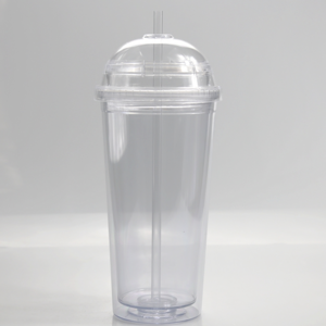 20oz Acrylic Plastic Tumbler with Dome Lid and Straw BPA free Plastic Cup