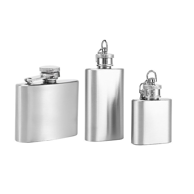 Custom 6oz 7oz 8oz  Alcohol Hip Flask Male Whisky Wine Pot Bottle Portable Pocket Box Set Outdoor Stainless Steel Hip Flasks