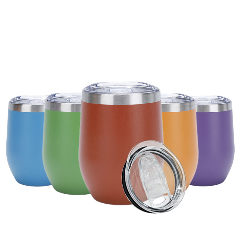 Christmas  12oz Gift Stainless Steel Wine Tumbler With Lid and Straw Double Wall Vacuum Insulated Travel Coffee Tumbler