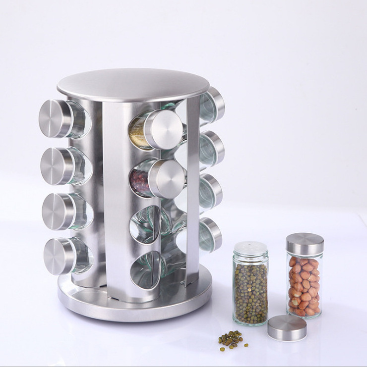 Factory Wholesale 12 Revolving Spice Rack For Cooking Salt And Pepper Shakers