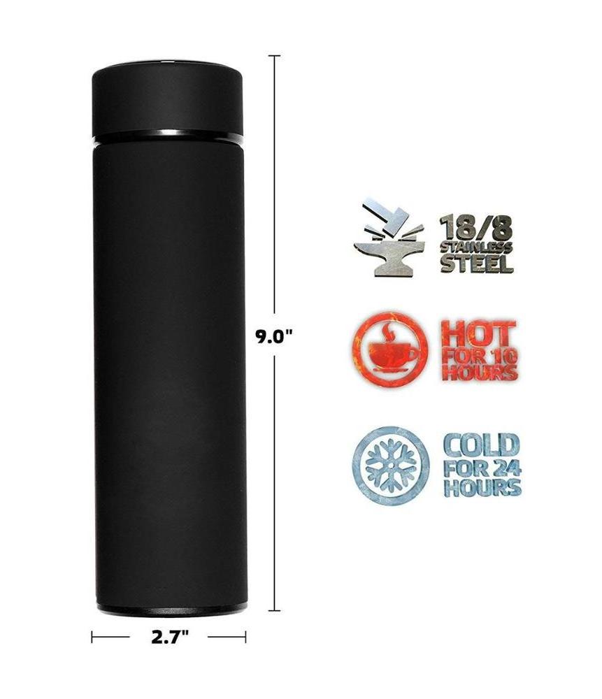 Custom Double Wall Stainless Steel Hot Water Bottle Tea Infuser Bottle Cups Thermo bottle cup with Tea Strainer for Home Office