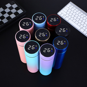 Custom Logo 500ml Thermo Bottle Thermal Cup Vacuum Flasks Stainless Steel Gift Thermos Led Temperature Smart Water Bottle