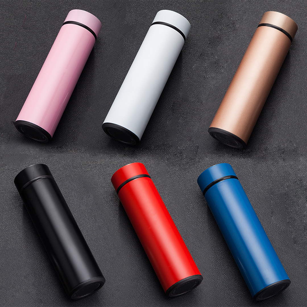 Custom Logo 500ml Thermo Bottle Thermal Cup Vacuum Flasks Stainless Steel Gift Thermos Led Temperature Smart Water Bottle