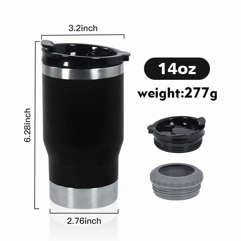 AGH 14oz Beer Can Cooler Double Walled Vacuum Insulated Stainless Steel Tumbler Powder Coating Cooler With Opener