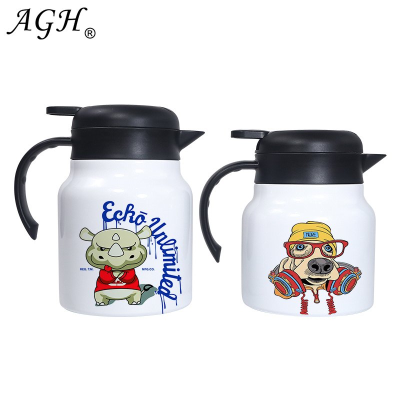 AGH 32oz 1000ml Blanks Thermal Pot Vacuum Insulated Double Wall Stainless Steel 316 Coffee Pot With Tea Strainer