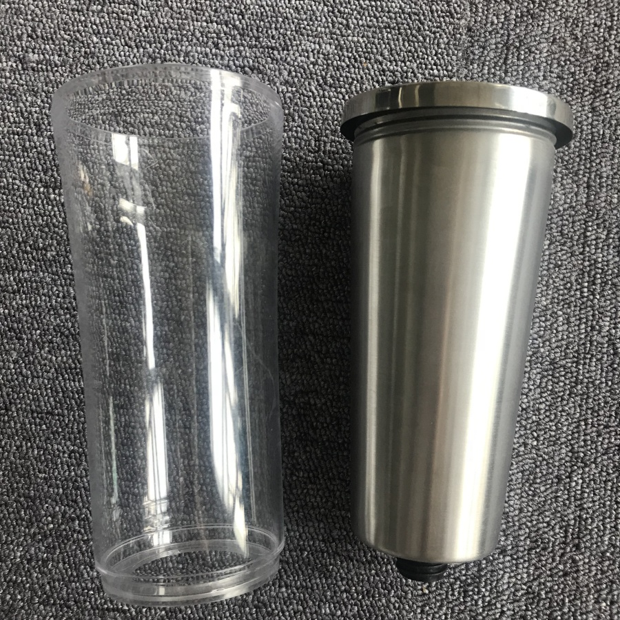 wholesale double wall tumbler cup inner stainless steel and outer plastic with diy paper mug 450ml storyboard tumbler in bulk