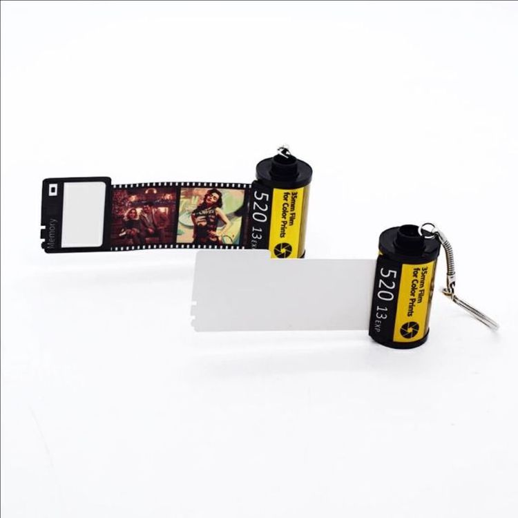 AGH Sublimation Blanks Camera Keychain PET Plastic Loving Memory Film Roll Key Chain Sublimation Camera Roll Keychain