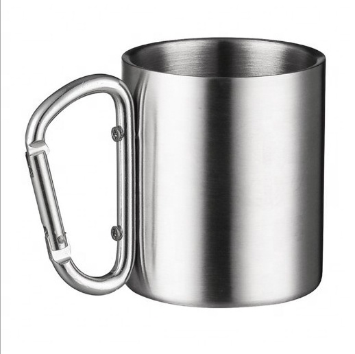 220ml carabiner mug wholesale double wall stainless steel coffee cup camping tumblers With Carabiner Mug