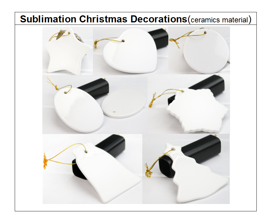 New Arrival Sublimation Blanks Ceramic Decoration Ornaments Christmas Hanging Decoration White Round Shape Sublimation Ornaments