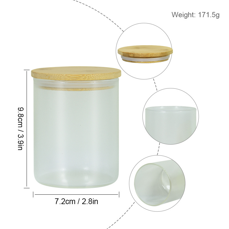 AGH 10oz Wholesale Custom High Quality Thick Sublimation Frosted Clear Luxury Glass Candle Jars Cup Glow in the Dark  With Lids