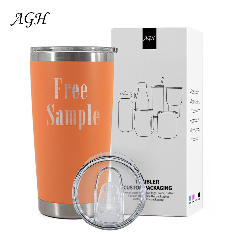 AGH Manufacture 20 Oz Yeticooler Tumblers in Bulk Stainless Steel Custom Tumbler Wholesale 20oz regular Tumbler with Straw Lid