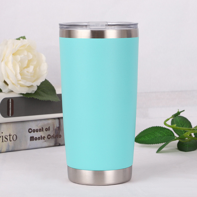 Wholesale 20oz Stainless Steel  with Lid and Straw Vacuum Insulated Double Wall Coffee Tumbler Powder Coated