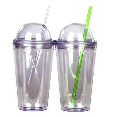 plastic cup reusable dome lid tumbler 20oz double wall acrylic tumbler with dome lid and straw