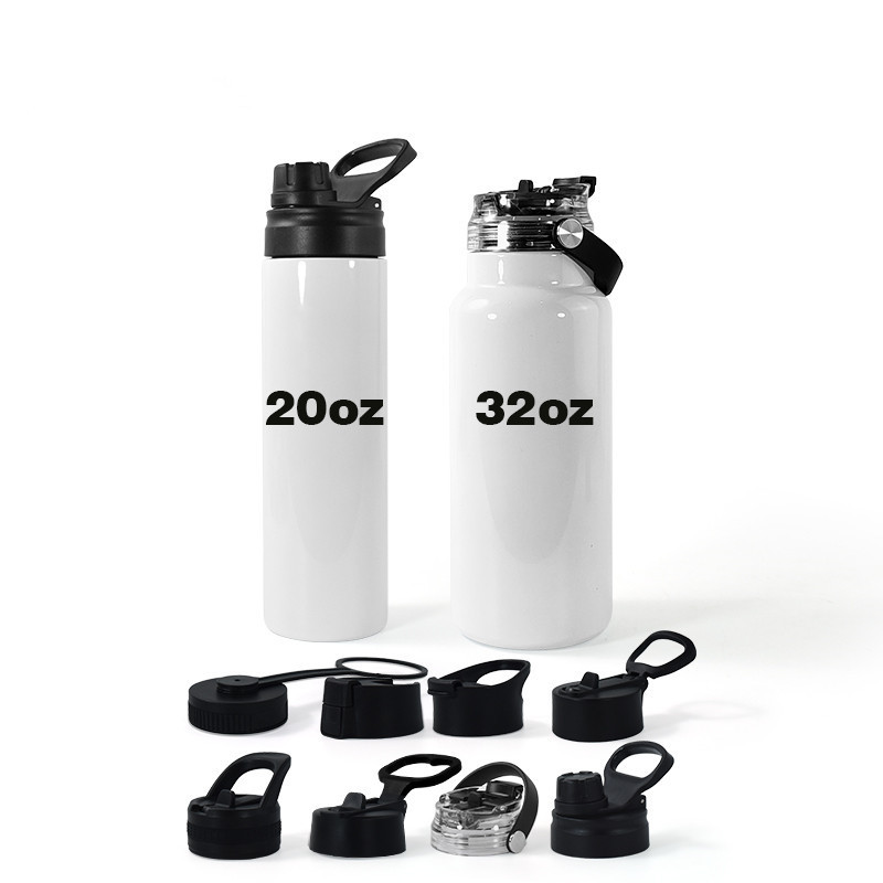 New Factory Wholesale 20oz 32oz sublimation blank stainless steel double wall vacuum water bottle lids