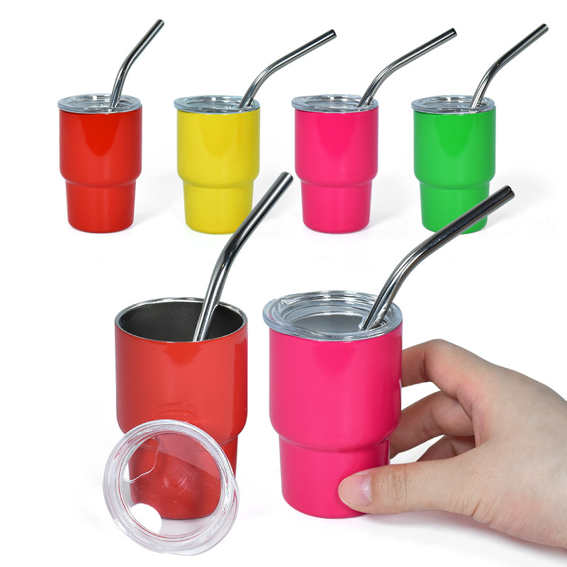 NEON mini 3oz sublimation tumbler Shot Glass Tumblers Set Stainless Steel Double Wall Vacuum Insulated Shot Glasses Cups