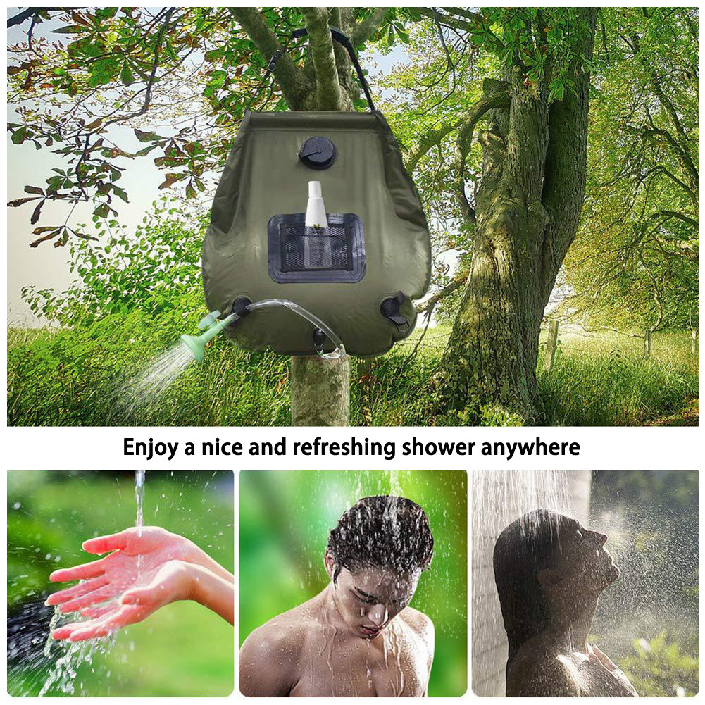 Camping water bag 5 Gallon Solar-Powered Portable Shower Bag - Rapid Heating Solar Power Thermal Camping Shower