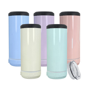 Sublimation Colored Speaker 500ml 750ml water bottle 14oz 16oz 4 in 1 can cooler 20oz glow in the dark holographic tumbler