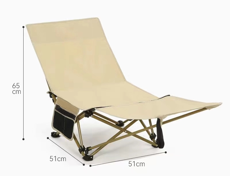 CN Warehouse Outdoor recliner Beach chair Portable folding moon chair Office lunch break sit-down camping chair