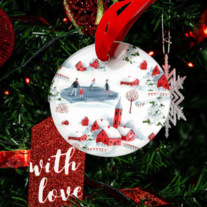 3 inch Mix shape one sided clear another frosted custom sublimation blank glass christmas ornaments