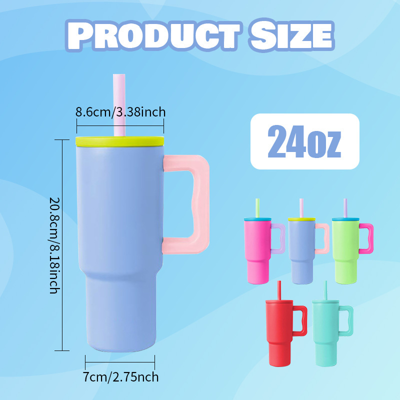 New 24 oz 30 oz 40 oz Insulated Cup Reusable Stainless Steel 40oz Travel Mug Water Bottle Tumbler with Handle Lid and Straw