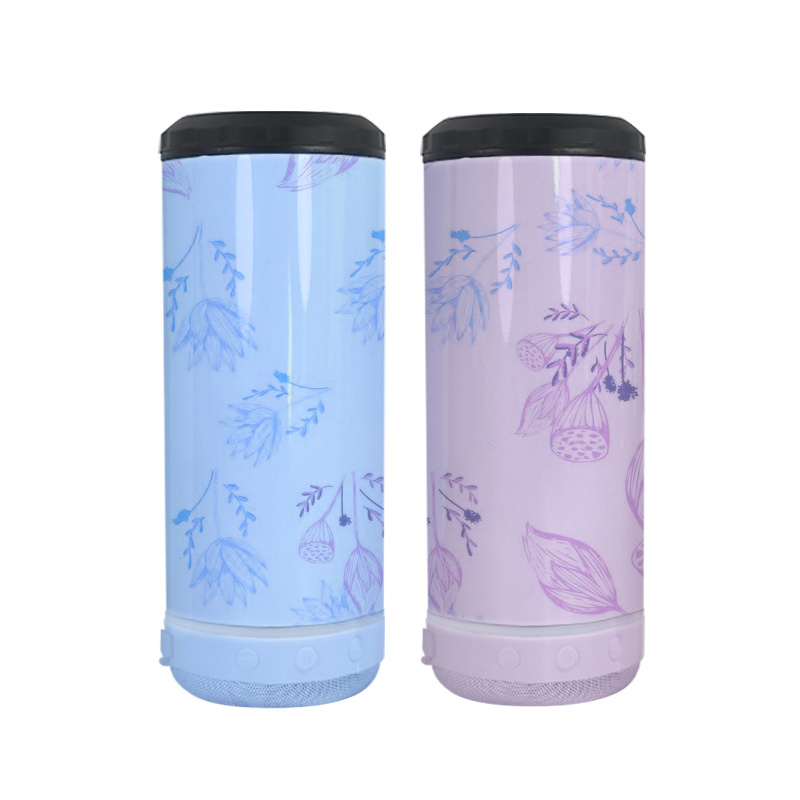 Sublimation Colored Speaker 500ml 750ml water bottle 14oz 16oz 4 in 1 can cooler 20oz glow in the dark holographic tumbler