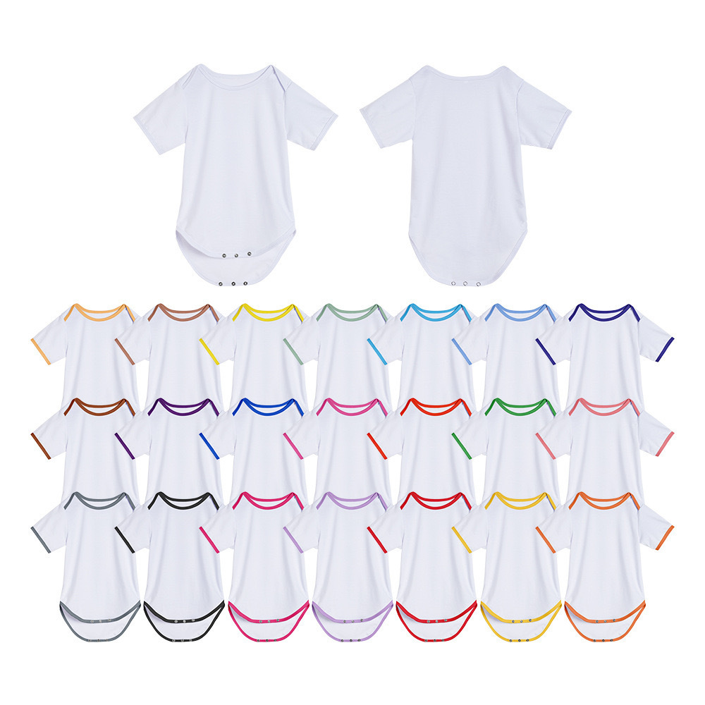 Hot Selling Sublimation Baby Rompers Polyester 200gsm 0-24 months Short Sleeve Collarless Baby onesie