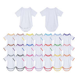 Hot Selling Sublimation Baby Rompers Polyester 200gsm 0-24 months Short Sleeve Collarless Baby onesie