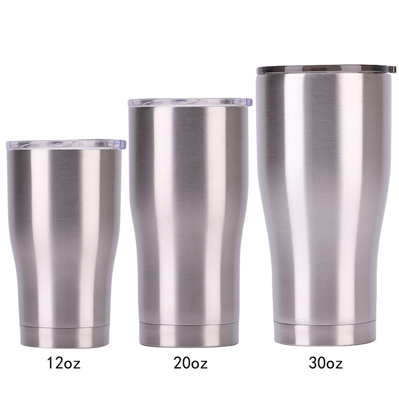 Manufacturer 12oz 20oz 30oz 40oz Tumbler Cups Double Wall Vacuum Insulated Modern Curve Stainless Steel Tumbler In Bulk