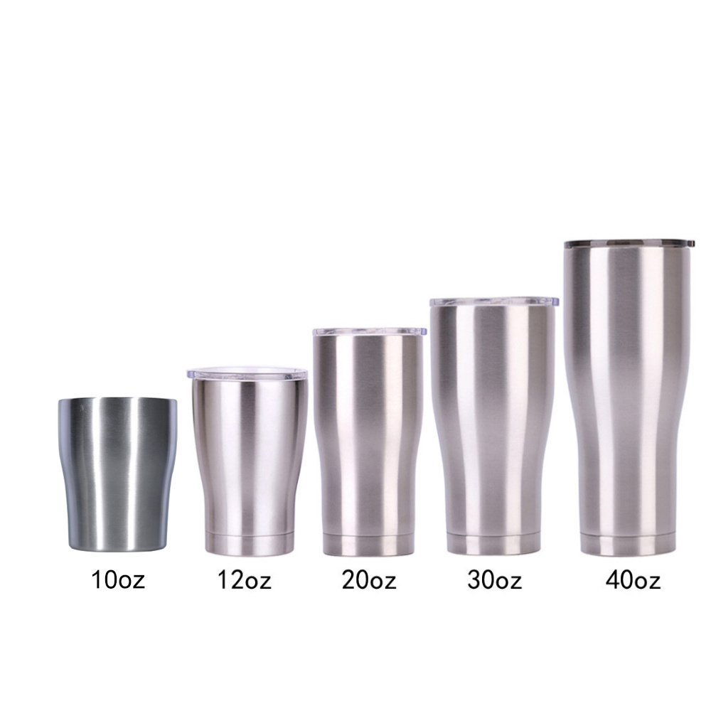 Manufacturer 12oz 20oz 30oz 40oz Tumbler Cups Double Wall Vacuum Insulated Modern Curve Stainless Steel Tumbler In Bulk